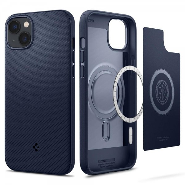 Spigen iPhone 14 Skal Mag Armor MagFit Navy Blue