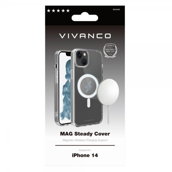 Vivanco iPhone 14 Skal Mag Steady Transparent