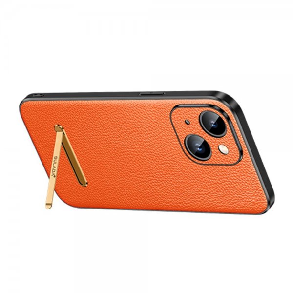Sulada iPhone 14 Skal med Stativ Orange