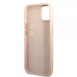 Guess iPhone 14 Skal Metal Plate Logo MagSafe Rosa