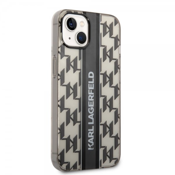 Karl Lagerfeld iPhone 14 Skal Monogram Vertical Stripe Svart