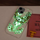 iPhone 14 Skal Motiv Blommor och Hjort