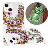 iPhone 14 Skal Motiv Blommor och Hjort