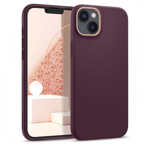 Caseology iPhone 14 Skal med Skärmskydd Nano Pop 360 Burgundy Bean
