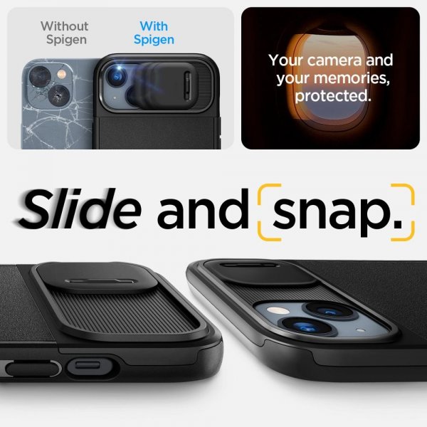 Spigen iPhone 14 Skal Optik Armor MagFit Svart