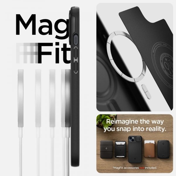 Spigen iPhone 14 Skal Optik Armor MagFit Svart