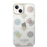 Guess iPhone 14 Skal Peony Glitter Vit