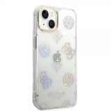 Guess iPhone 14 Skal Peony Glitter Vit