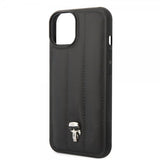 Karl Lagerfeld iPhone 14 Skal Quilted Nylon Puffy Case Ikonik Pin Svart
