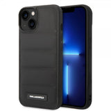Karl Lagerfeld iPhone 14 Skal Quilted Nylon Puffy Case Logo Plate Svart