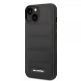 Karl Lagerfeld iPhone 14 Skal Quilted Nylon Puffy Case Logo Plate Svart