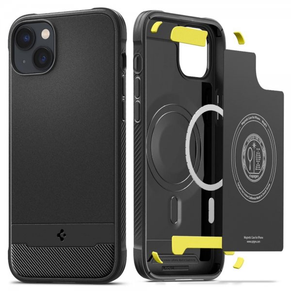 Spigen iPhone 14 Skal Rugged Armor MagFit Matte Black
