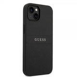 Guess iPhone 14 Skal Saffiano Metal Logo Stripes Svart