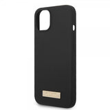 Guess iPhone 13 Skal Silicone Metal Plate MagSafe Svart