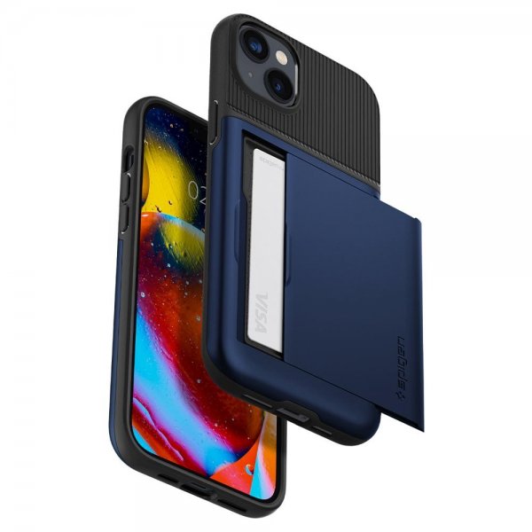 Spigen iPhone 14 Skal Slim Armor CS Navy Blue