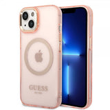 Guess iPhone 14 Skal Translucent MagSafe Rosa