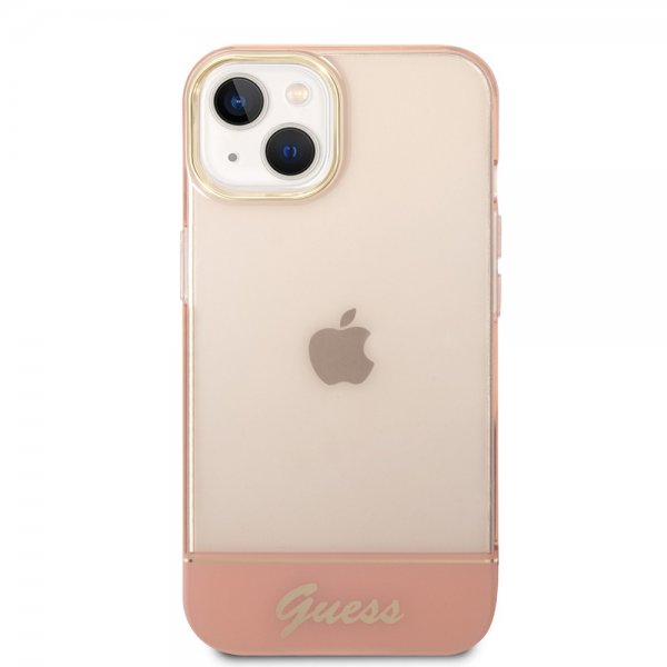 Guess iPhone 14 Skal Translucent Rosa