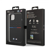 BMW iPhone 14 Skal Tricolor Line & Logo Svart
