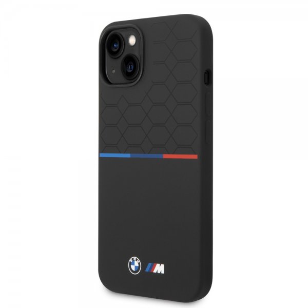 BMW iPhone 14 Skal Tricolor Line & Logo Svart