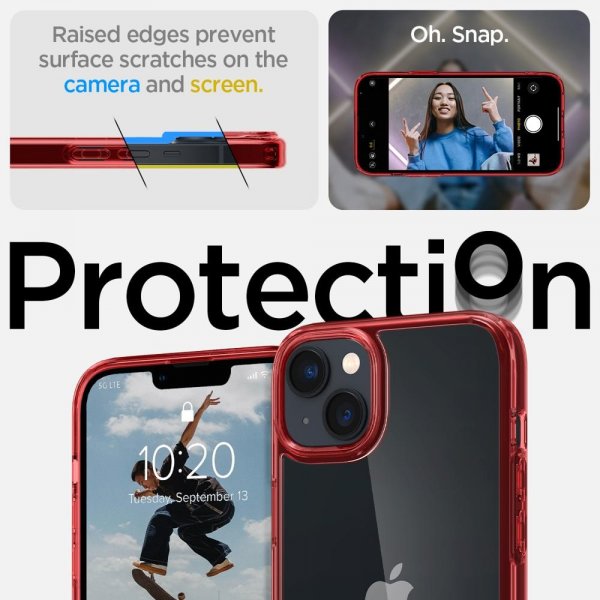 Spigen iPhone 14 Skal Ultra Hybrid Red Crystal