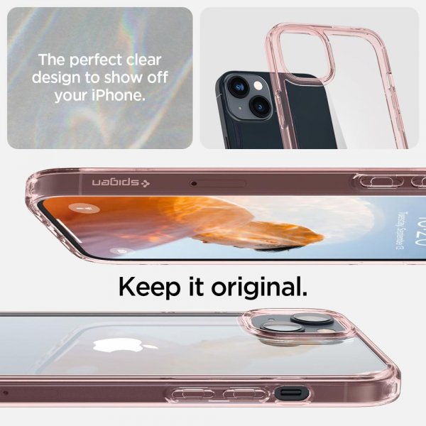 Spigen iPhone 14 Skal Ultra Hybrid Rose Crystal