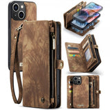 CaseMe iPhone 15 Fodral 008 Series Löstagbart Skal Brun
