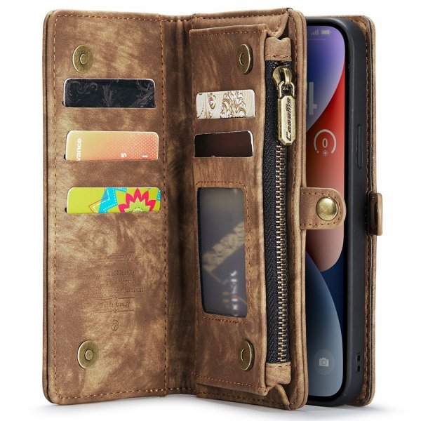 CaseMe iPhone 15 Fodral 008 Series Löstagbart Skal Brun