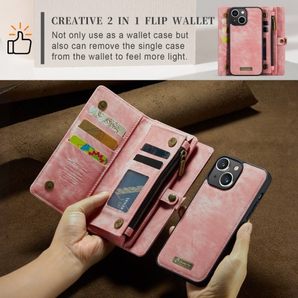 CaseMe iPhone 15 Fodral 008 Series Löstagbart Skal Rosa