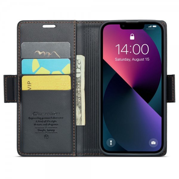 CaseMe iPhone 15 Fodral 023 Series Svart