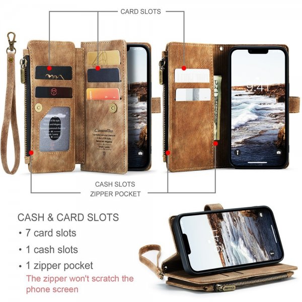 CaseMe iPhone 15 Fodral C30 Series Brun