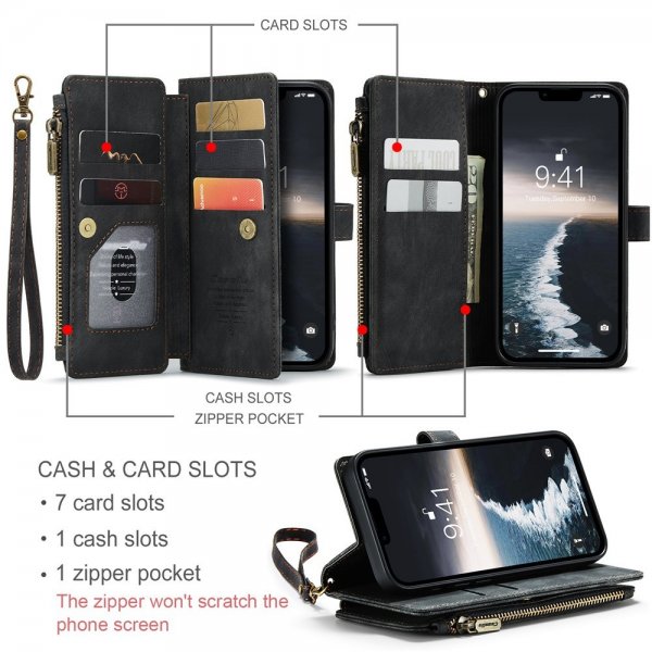 CaseMe iPhone 15 Fodral C30 Series Svart