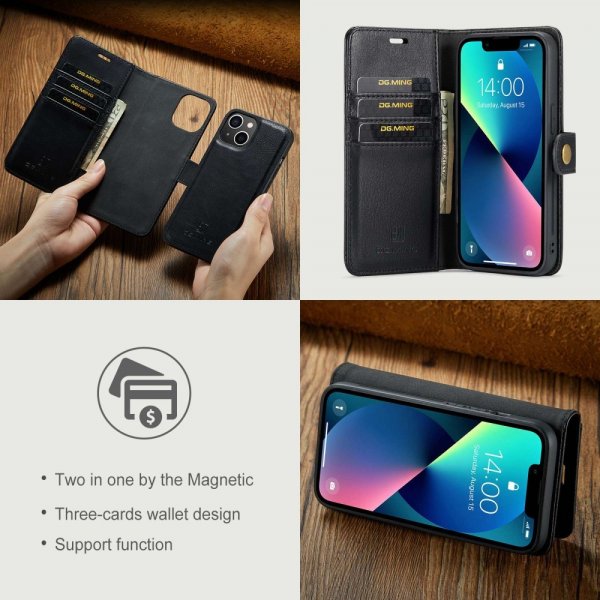 Dg.Ming iPhone 15 Fodral med Löstagbart Skal Svart