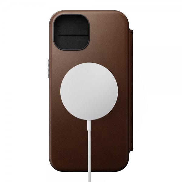 Nomad iPhone 15 Fodral Modern Leather Folio Brun