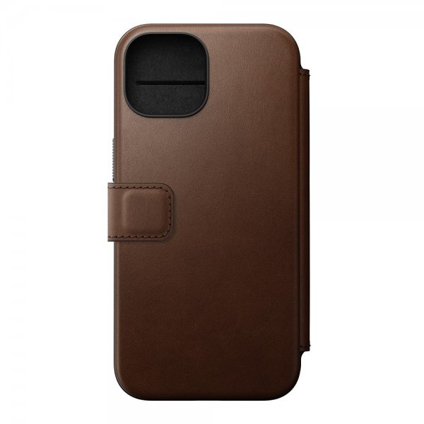 Nomad iPhone 15 Fodral Modern Leather Folio Brun