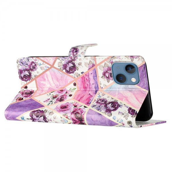 iPhone 15 Fodral Motiv Lila Blommor