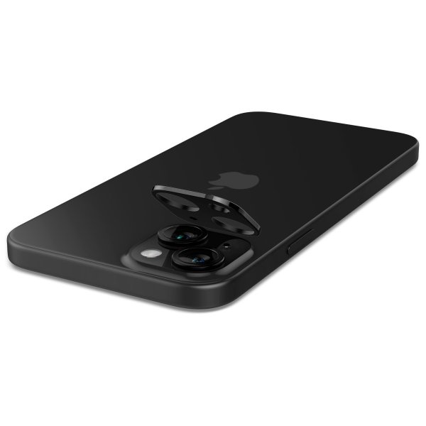 Spigen iPhone 14/15/14 Plus/15 Plus Kameraskydd Glas.tR Optik Svart 2-pack