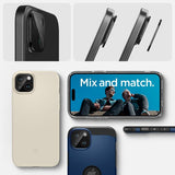 Spigen iPhone 14/15/14 Plus/15 Plus Kameraskydd Glas.tR Optik Svart 2-pack