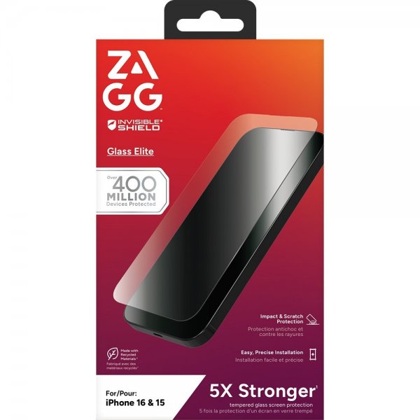 ZAGG InvisibleShield iPhone 15/iPhone 16 Skärmskydd Glass Elite