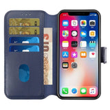 Rvelon iPhone 15 Fodral Äkta Läder Blå