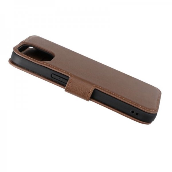 Rvelon iPhone 15 Fodral Äkta Läder Brun