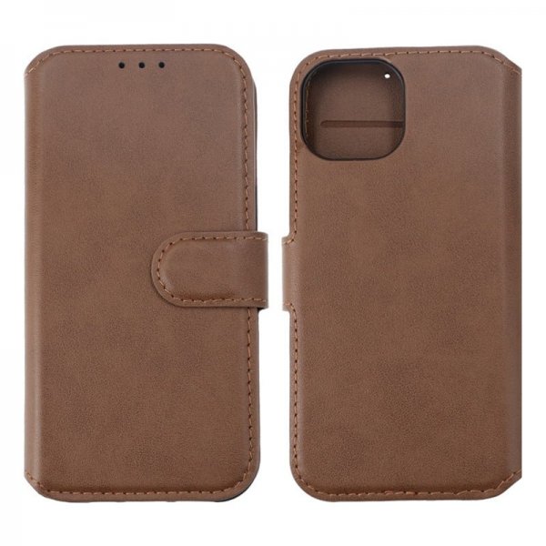 Rvelon iPhone 15 Fodral Äkta Läder Brun