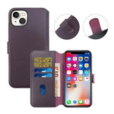 Rvelon iPhone 15 Fodral Äkta Läder Lila