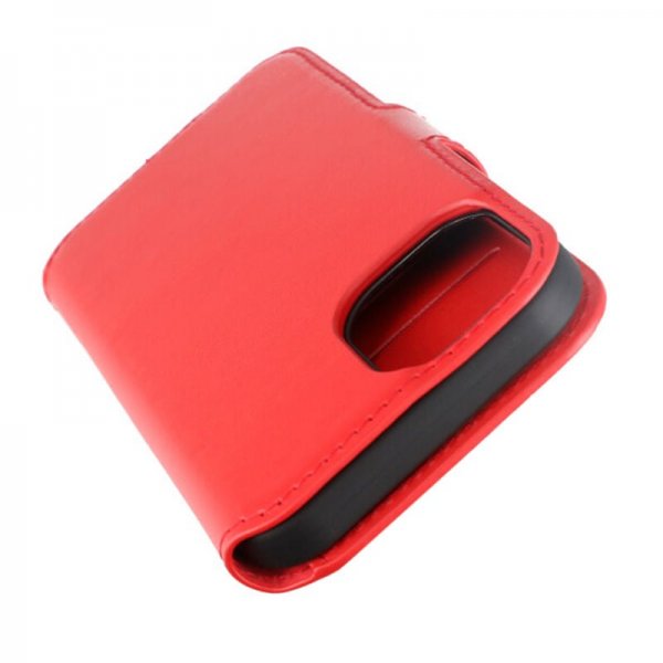 Rvelon iPhone 15 Fodral Äkta Läder Röd
