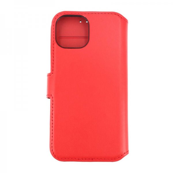 Rvelon iPhone 15 Fodral Äkta Läder Röd