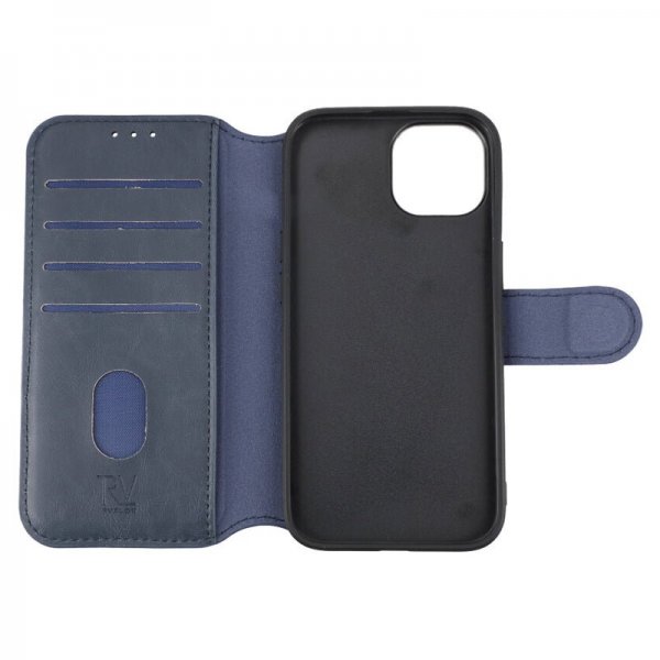 Rvelon iPhone 15 Fodral 4 Kortfack MagSafe Blå