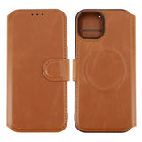 Rvelon iPhone 15 Fodral 4 Kortfack MagSafe Brun