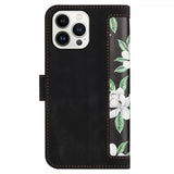iPhone 15 Plus Fodral Blommönster Svart