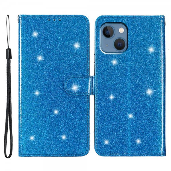 iPhone 15 Plus Fodral Glitter Blå