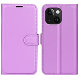 iPhone 15 Plus Fodral Litchi Lila