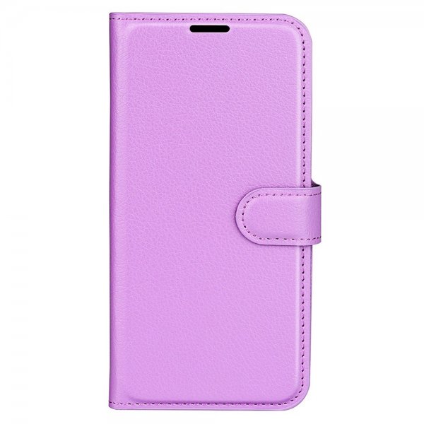 iPhone 15 Plus Fodral Litchi Lila